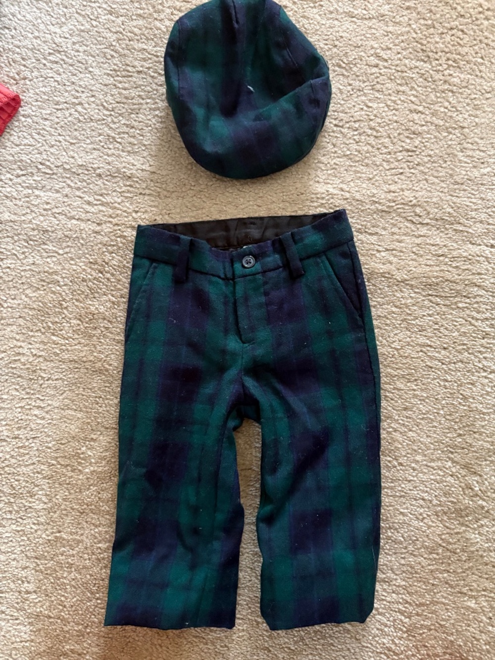 Janie & Jack Boys Plaid Pants and Hat